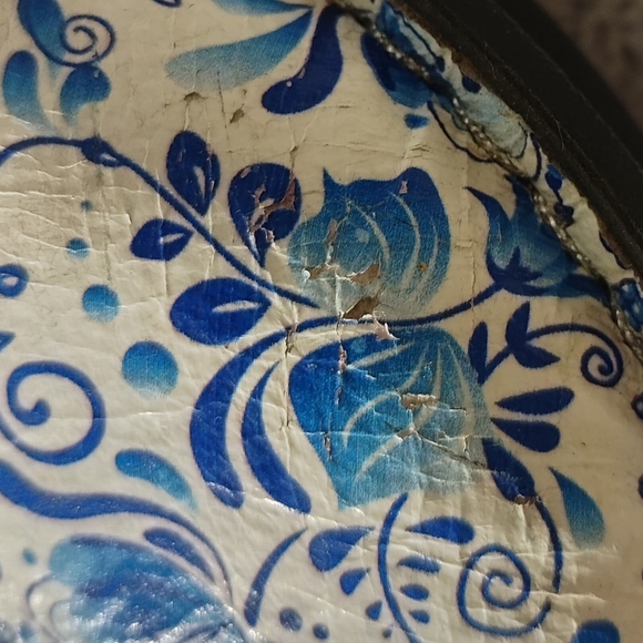 Alegria Floral Mary Jane Platform Shoes - White and Blue - Picture 2 of 7